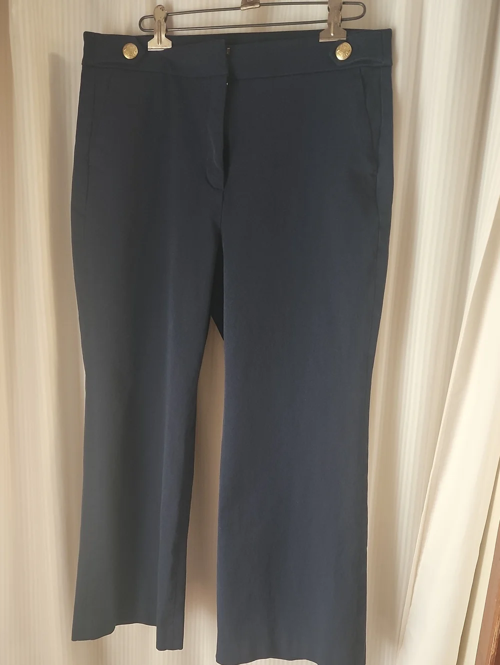 J. Crew Navy Womens Dress Pants with Gold Button Detail
